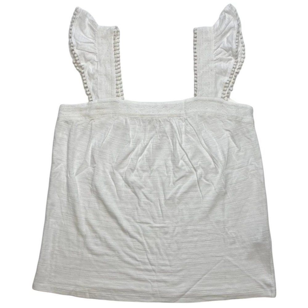 Style & Co Tank Top Small White‎ Women's Cotton Pointelle NEW